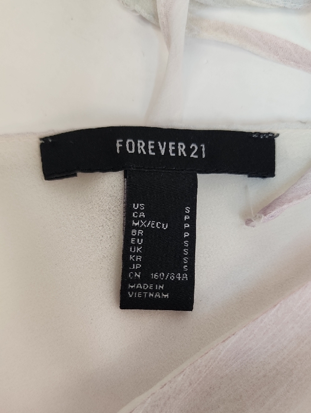 Forever 21 Sheer Pastel Blouse Ruched Waist Puff Sleeve V Neck Size Small - Picture 6 of 10